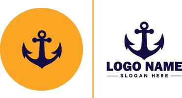 Anchor logo icon vector for Ship Yacht Luxury marine anchor icon logo template