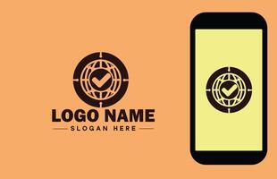 Checkmark logo icon vector art graphics for business brand app icon check mark right symbol tick ok correct logo template