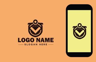 Checkmark logo icon vector art graphics for business brand app icon check mark right symbol tick ok correct logo template