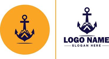 Anchor logo icon vector for Ship Yacht Luxury marine anchor icon logo template