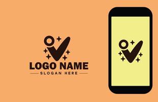 Checkmark logo icon vector art graphics for business brand app icon check mark right symbol tick ok correct logo template