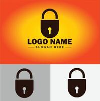 Lock icon logo safety security protection vector for business brand icon lock logo template