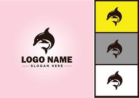 Whale icon logo vector art graphics for business brand icon Whale fish Ocean logo template