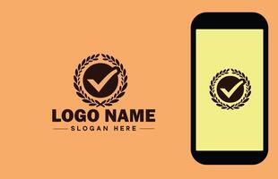 Checkmark logo icon vector art graphics for business brand app icon check mark right symbol tick ok correct logo template