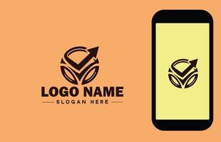 Checkmark logo icon vector art graphics for business brand app icon check mark right symbol tick ok correct logo template