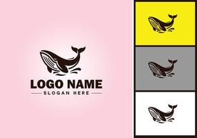 Whale icon logo vector art graphics for business brand icon Whale fish Ocean logo template