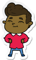 sticker of a happy cartoon man png