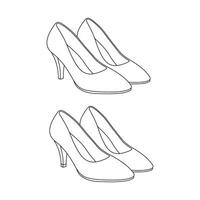 Hand drawn Kids drawing Cartoon Vector illustration women shoes icon Isolated on White Background