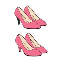 Kids drawing Cartoon Vector illustration women shoes icon Isolated on White Background