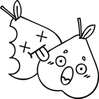 line drawing cartoon of a pears png