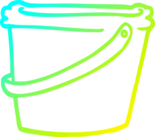 cold gradient line drawing of a cartoon bucket png