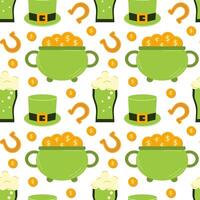 Seamless pattern for St. Patrick's Day. template for textiles, interior design, book decoration, website background, invitation, greeting card, pub menu. Vector illustration