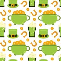 Seamless pattern for St. Patrick's Day. template for textiles, interior design, book decoration, website background, invitation, greeting card, pub menu. Vector illustration