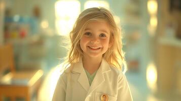 AI generated Child Prodigy Doctor photo