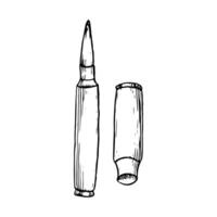 Vector bullet for rifles and collet graphic simple illustration for weapon, military designs