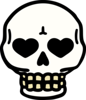 tattoo in traditional style of a skull png