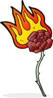 cartoon burning rose png