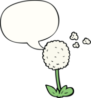fleur de dessin animé avec bulle de dialogue png