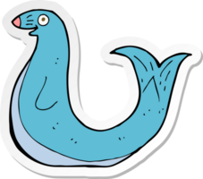 sticker of a cartoon happy seal png