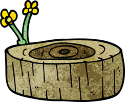 bûche d'arbre de doodle de dessin animé png