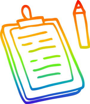 arco Iris gradiente linha desenhando do uma desenho animado grampo borda png