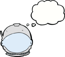 cartoon astronaut face with thought bubble png