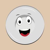 Plate cartoon character, with different expressions, happy mood, sad, angry, facial expressions, with different emotions vector