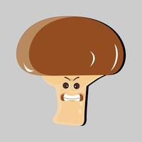 Mushroom cartoon character in various gestures, Set illustration mushroom mascot with various different expressions of cute emotion in comic style for graphic designer, vector illustration