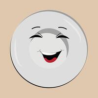 Plate cartoon character, with different expressions, happy mood, sad, angry, facial expressions, with different emotions vector