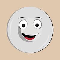 Plate cartoon character, with different expressions, happy mood, sad, angry, facial expressions, with different emotions vector