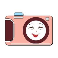 Camera Retro Mascot Character cartoon, camera mascot is smiling and with thumbs up. Vector hand drawn illustration