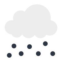 Cloud with raindrops, icon of rainfall vector