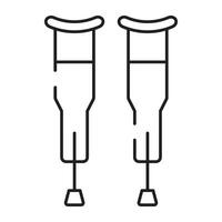 Walking sticks icon, vector design of crutches