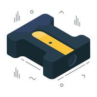 Conceptual isometric design icon of sharpener vector