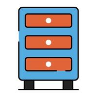 A flat design icon of data server rack vector