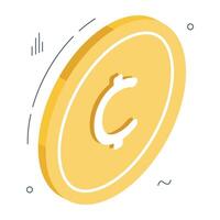 An icon design of cent coin vector