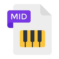 A creative design icon of mid file vector