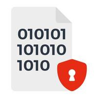 A flat design icon of secure binary code vector