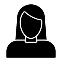 An editable design icon of female avatar vector