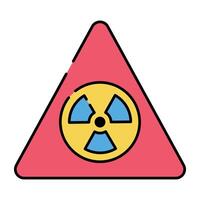 An editable design icon of radioactive caution vector