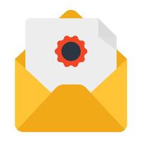 A flat design icon of mail envelope vector