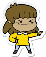 sticker of a cartoon woman png