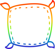 rainbow gradient line drawing of a cartoon plain cushion png