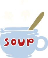 dessin animé doodle de soupe chaude png