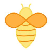 A flat design icon of honey bee vector