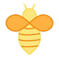 A flat design icon of honey bee vector