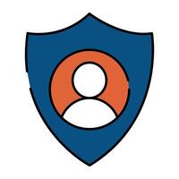 Avatar inside shield denoting concept of user security vector