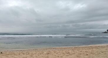 beach in stormy weather, photo as a background