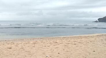 beach in stormy weather, photo as a background