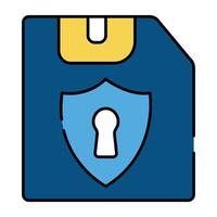 A trendy design icon of secure floppy vector